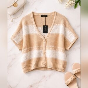 Peserico Italy Sequin Stripe Knit Cardigan Sweater NWT